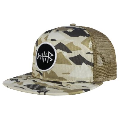 BASSDASH Flat Brim Trucker Cap Adjustable Snapback Hat Mesh Back for Men Women
