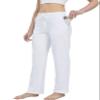 Willit Women's Cotton Sweatpants Yoga Lounge Open Bottom Sports Pants Straight Leg Casual Pants with Pockets White L view 4