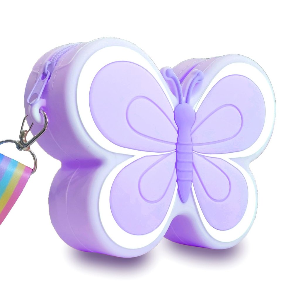 Girls Purse, Gifts Wallet for Girl, Crossbody Purse for Girls, Cute Mini Wallet, Novelty Small Shoulder Bag/Handbag for Girl with Detachable Strap(Butterfly)