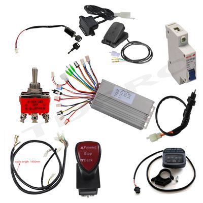 YC Yier 36V 800W Brushless Motor Speed Controller Kit Foot Pedal 3 Speed Reverse for Electric Go Kart ATV Scooter E Bike Bicycle Tricycle Razor Dirt Bike ATV Quad Buggy
