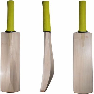 Cricket World Plain Top Grade Custom Made Thick Edge T20 Format Without Sticker Short Handle Kashmir Willow Cricket Bat with Full Size Bat Cover by Medieval Knights