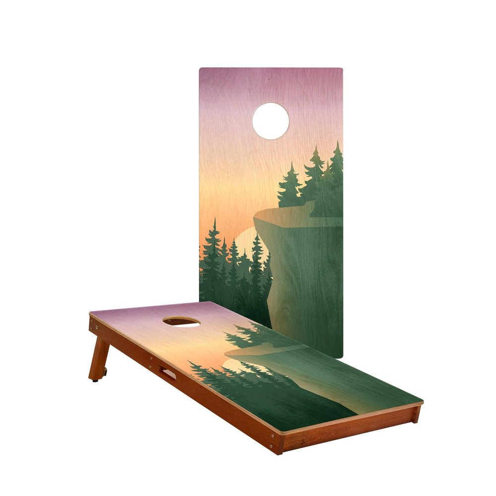 Skip's Garage Cliff View Waterproof Cornhole Boards - Includes (2) Boards (Resin Bags) + NO Additional Accessories