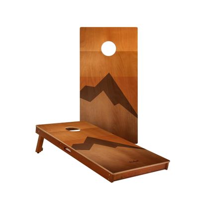 Skip's Garage Retro Elakai Waterproof Cornhole Boards - Includes (2) Boards (NO Bags) + (1) Case & (2) Hole Lights