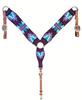 Cheval's International Western Mohair Horse Breast Collar, Handmade Premium Wool & Leather Equestrian Tack, Adjustable, Durable & Comfortable Saddle Breastplate for Horses - Black & Purple, Full view 1