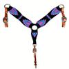 Cheval's International Western Mohair Horse Breast Collar, Handmade Premium Wool & Leather Equestrian Tack, Adjustable, Durable & Comfortable Saddle Breastplate for Horses - Purple & Black, Pony view 1