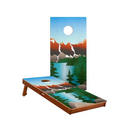Skip's Garage Rocky Mountain Waterproof Cornhole Boards - Includes (2) Boards (NO Bags) + (1) Black Carrying Case