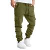 Men's Heavyweight Cargo Fleece Sweatpants Stretch Elastic Waist Joggers Athletic Pants Drawstring Trousers with Pockets view 1