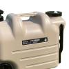 Water Container Water Tank with Wheels 28L with Spigot with Screw Lid Water Storage Carrier Water Barrel for Camping Bath RV, Khaki view 3