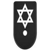 NDZ Performance Magazine Base Plate Finger Extension for Glock Gen 1-5 9mm 40 .357 SIG, Laser Engraved Black Anodized Aluminum Spiritual Images - Star of David Mogen view 1