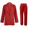 Women 2023 Fall Two Piece Outfits Blazer Jackets and Wide Leg Pants with Pockets Business Work Office Casual Suit Sets view 1