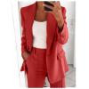 Women 2023 Fall Two Piece Outfits Blazer Jackets and Wide Leg Pants with Pockets Business Work Office Casual Suit Sets view 2