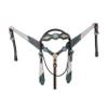 MOUSM Premium Turquoise Silver White Argentina Cow Leather Complete Tack Set - Holographic Snake Print and Hand-Carving Decor view 1