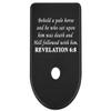 NDZ Performance Magazine Base Plate Finger Extension for Glock Gen 1-5 9mm 40 .357 SIG, Laser Engraved Black Anodized Aluminum Spiritual Images - Bible Revelations 6:8 view 1