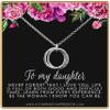 A Charmed Impression To My Daughter Gift - The Love Between Last Forever - Hammered Linked Infinity Ring Necklace Silver view 1