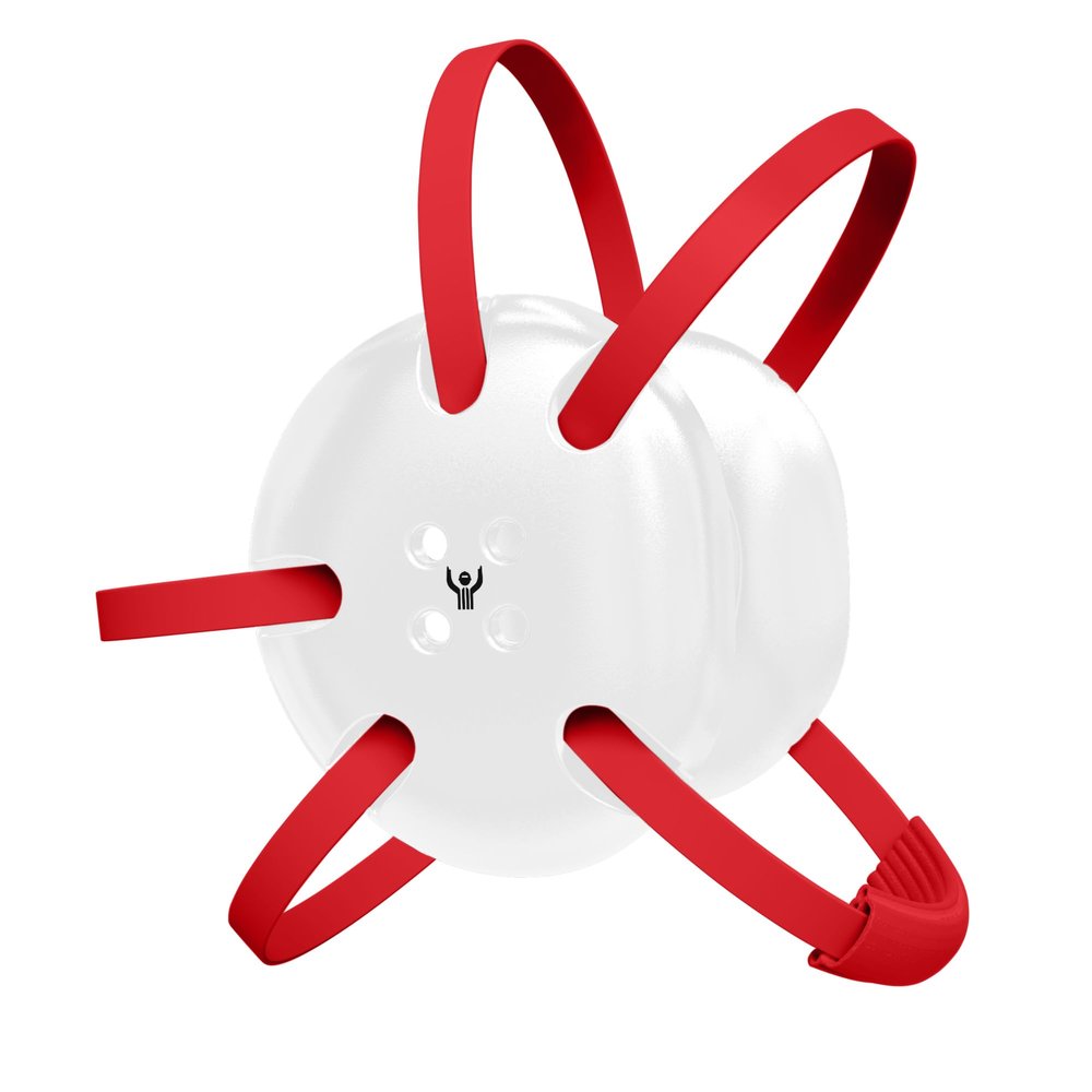 Great Call Athletics | Wrestling Classic Headgear Earguard Adult Grappling Head Gear Adjustable Ear Guards Varsity Red Straps (White w/ Varsity Red Straps)