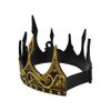 Nicky Bigs Novelties Adult Gold Medieval Regal King Crown Adjustable Royal Prince Tiara Crowns Dark Queen Headpiece Costume view 4