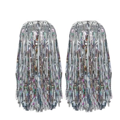 AUMIDO 2Pcs Cheerleading Pom Poms 12" 50g Pom Poms Cheer for Boy Girl School Sports Dance Games Team Spirit Cheer Rainbow Silk