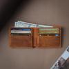 MayaCraft Handmade Personalized Classic Leather Mens Wallet, Personalized Classic Card Holder Wallet for Men, Customized Bi-Fold Wallet, Brown view 2
