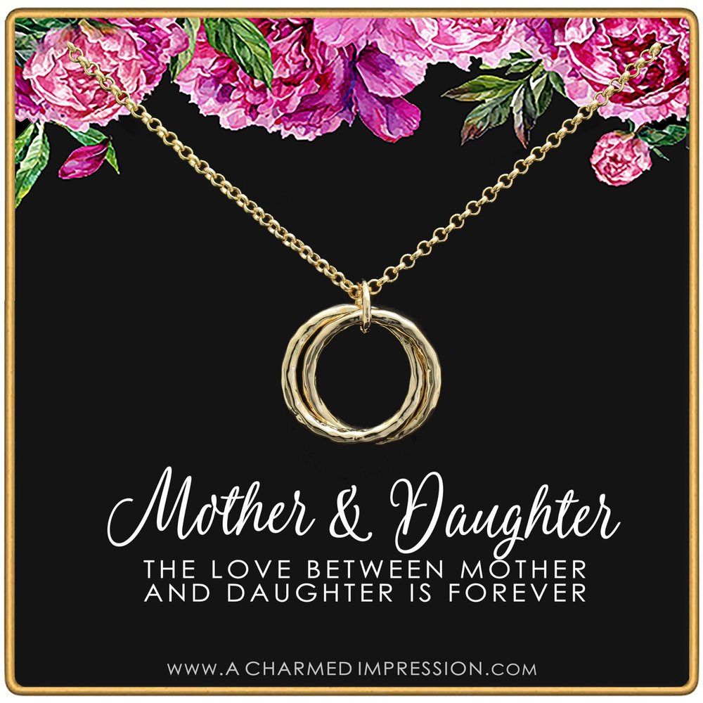 A Charmed Impression Gold Hammered Infinity Necklace - Mother Daughter Gift
