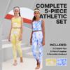 Essenclo Girls Athletic Leggings Yoga Pants w/Sleeveless Crop Tank Tops for Kids Workout Cheer Dance Run Sizes 3-16, 5pc Set - E2110 - Set-2-13-14 view 2