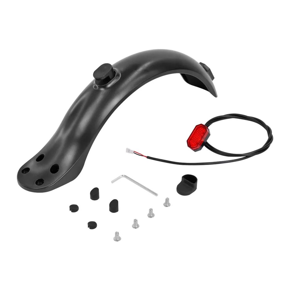 PRIMUZ Compatible with Electric Scooter Mudguard Set 4 Screw Fender Applicable Accessories Rear Fender Four-Hole Scooter with Rear Tail Light