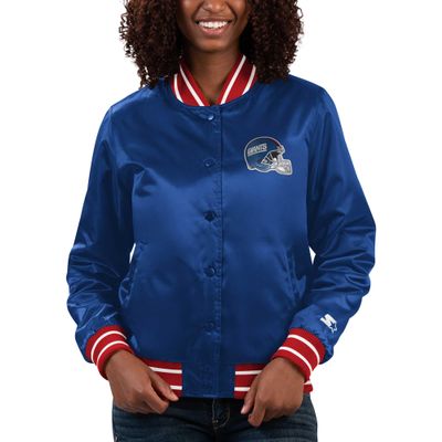 Starter Women's Royal New York Giants Full Count Satin Full-Snap Varsity Jacket