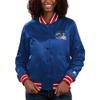 Starter Women's Royal New York Giants Full Count Satin Full-Snap Varsity Jacket view 1