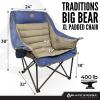Black Sierra Deluxe Padded Camping Chair for Sports & Outdoors, Oversize XL Outdoor Folding Chair Supports 400 lbs, Heavy Duty Seat w/Dual Cup Holders/Carry Bag Perfect for RV, Tailgating, Glamping view 2