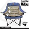 Black Sierra Deluxe Padded Camping Chair for Sports & Outdoors, Oversize XL Outdoor Folding Chair Supports 400 lbs, Heavy Duty Seat w/Dual Cup Holders/Carry Bag Perfect for RV, Tailgating, Glamping view 4