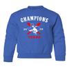 Baseball Champions 2023 Texas State Map Crossed Bats Youth Crewneck Sweatshirt (Royal, Youth X-Large) view 1
