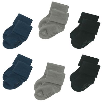 Babysoy Newborn Baby Boy Gripper Socks for Crawling- Walking Toddler Ankle Non-Slip Socks with Grips- Pack of 6s  (12-24 Months, Cool)