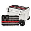 USATuff Vinyl Cooler Lid Kit Compatible with YETI Haul Wheeled Tundra | Easy Peel & Stick Application Cooler Skin Decal Wrap | Durable Pre-Cut Pieces | Made for Outdoor Use - Thin Redline Flag view 1