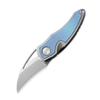 Cavol Karasu Pocket Folding Knife,2.12" Grey Ceramic M390 Steel Blade Titanium Handle Front Flipper Knife,Small EDC Knife with Pocket Clip (Grayish Blue) view 1