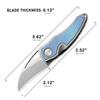 Cavol Karasu Pocket Folding Knife,2.12" Grey Ceramic M390 Steel Blade Titanium Handle Front Flipper Knife,Small EDC Knife with Pocket Clip (Grayish Blue) view 2