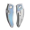 Cavol Karasu Pocket Folding Knife,2.12" Grey Ceramic M390 Steel Blade Titanium Handle Front Flipper Knife,Small EDC Knife with Pocket Clip (Grayish Blue) view 4