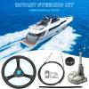 JNDO 13FT Boat Steering Cable Kit Outboard Steering Cable Boat Steering System Kit with 12.5 Inch Wheel Rotary Helm view 2