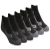 Saucony Men's Bolt RunDry Performance No-Show Multi-pack Socks Black Repreve (6 Pairs), Large view 1