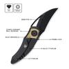 Cavol Knife Karasu Pocket Folding Knife,2.12" M390 Steel Blade PVD Processing, Titanium Handle Front Flipper Knife,Small EDC Knife with Pocket Clip (Black Gold) view 2