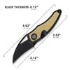 Cavol Knife Karasu Pocket Folding Knife,2.12" M390 Steel Blade PVD Processing, Titanium Handle Front Flipper Knife,Small EDC Knife with Pocket Clip (Black Gold) view 3