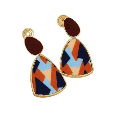 CukYi Hoop earingsSterling Silver Stud Vintage Leopard Print Fabric Clip On Earrings Contrast Splicing Design Non Pierced Earrings for Woman Versatile Jewelry (Color : Clip) (Color : Clip)