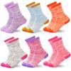 SPTRAMLE Girls Socks, Mid Calf Crew Socks 6 Pairs for Active Girls Boys Toddler Kids Children 10-14 Years Old view 1