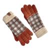 Winter Touch Screen Gloves Wool Warm Gloves, Women's Winter Cycling and Fleece Thick Gloves, Autumn and Winter Checkerboard 5-Finger Touch Screen Gloves Touch Screen Gloves (Color : A) view 1