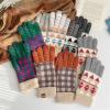 Winter Touch Screen Gloves Wool Warm Gloves, Women's Winter Cycling and Fleece Thick Gloves, Autumn and Winter Checkerboard 5-Finger Touch Screen Gloves Touch Screen Gloves (Color : A) view 3