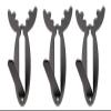 HANDYGO European Mount Skull Hanger - 10GA Heavy-Duty Steel and Black Powder Coated, European Deer Mount Hanger with Screws, Black(Set of 3) (4.7 x 1.6) view 1