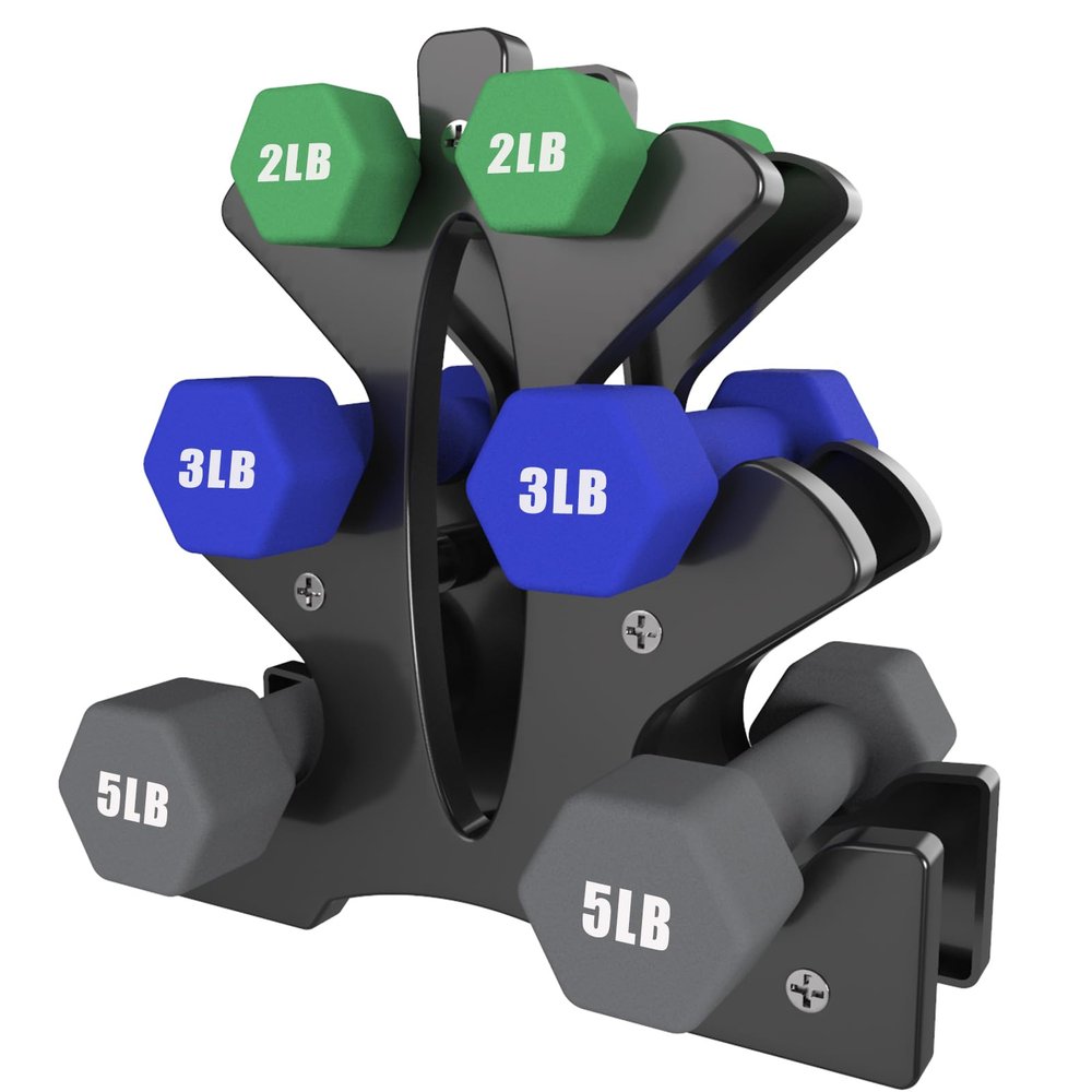 Portzon Weights Dumbbells Set with Various Color and Weights and Compatible, 1-15 LB, Anti-Slip, Anti-roll, Hex Shape