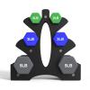 Portzon Weights Dumbbells Set with Various Color and Weights and Compatible, 1-15 LB, Anti-Slip, Anti-roll, Hex Shape view 2