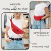Large Stylish Belt Bag for Women Red fanny Pack Crossbody Sling Bags Waist Packs with Adjustable Strap Gifts for Women view 2