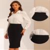 Allegra K Wear to Work Pencil Skirts for Women's Business Knee Length High Waist Bodycon Suit Skirt X-Small Black view 2