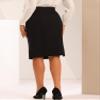 Allegra K Wear to Work Pencil Skirts for Women's Business Knee Length High Waist Bodycon Suit Skirt X-Small Black view 3