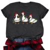 Christmas Shirts for Women Christmas Ducks T-Shirt Funny Animals Christmas Tops Casual Farm Lover Gift view 1